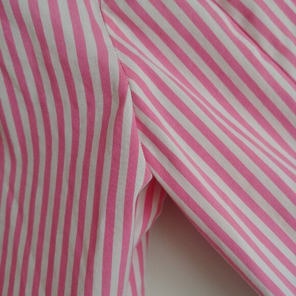 Theory Womens Medium pink white striped button down shirt blouse cotton - Picture 9 of 16